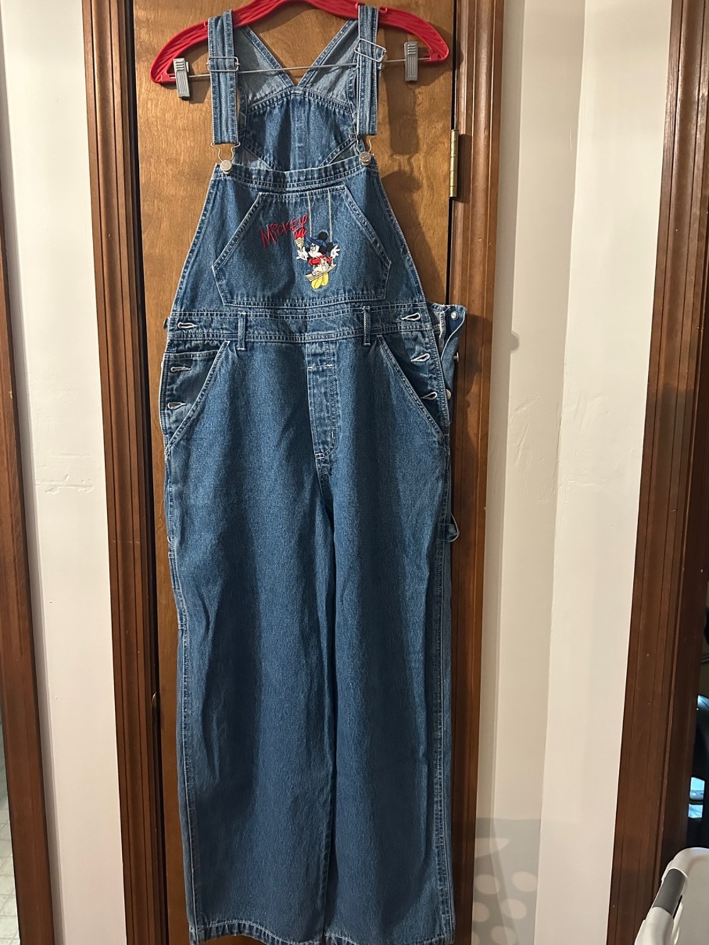 Disney Blue Denim Mickey Mouse Overalls Jumpsuit